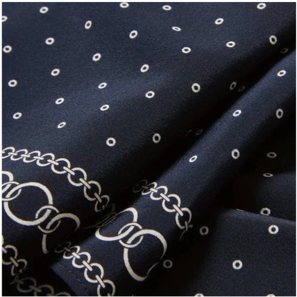Veronica Beard Navy Polka Dot Asymmetric Handkerchief Skirt - Picture 7 of 9